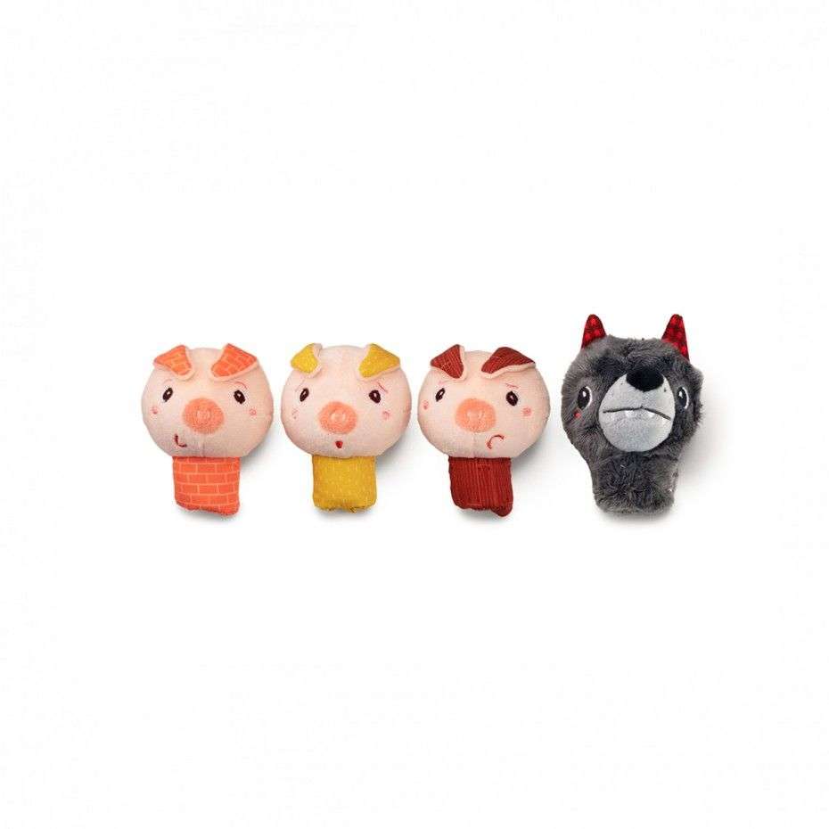 Lilliputiens - Marionnettes Ă doigts 3 petits cochons (x4) - đź‘¶1 an+