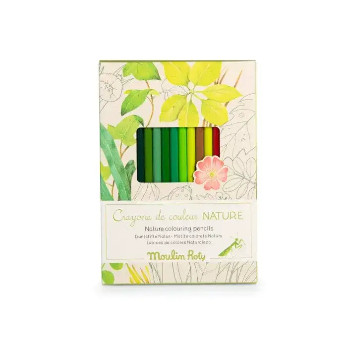Moulin Roty - 12 crayons de couleur + cartes le jardinier le jar