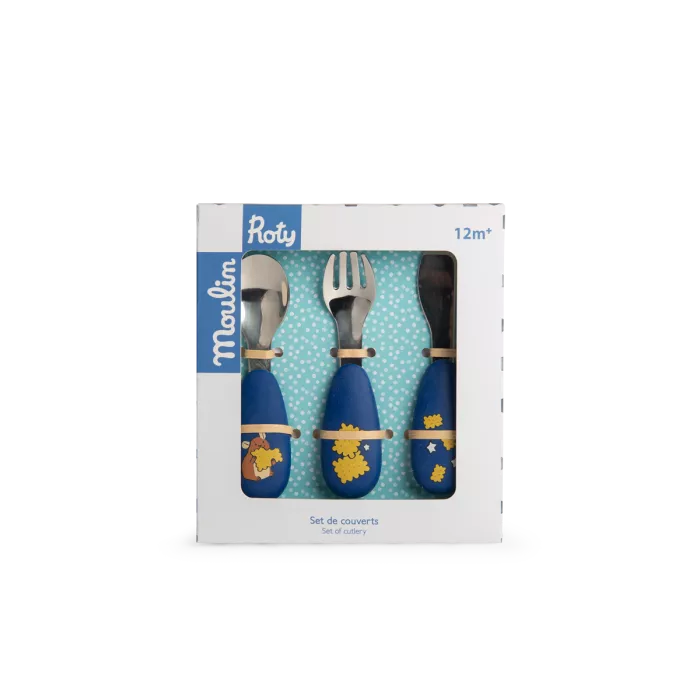 Moulin Roty - Puce & Pilou - Set couverts silicone