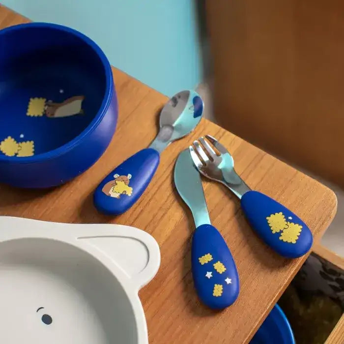 Moulin Roty - Puce & Pilou - Set couverts silicone