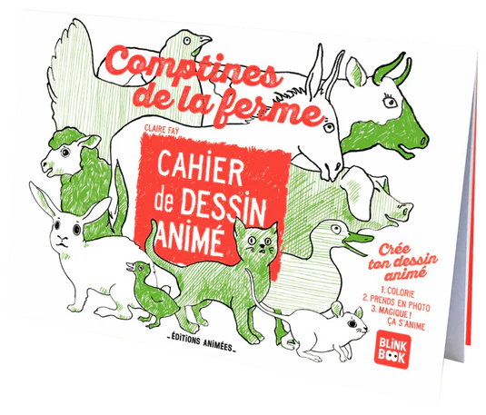Cahier de dessin animé - les comptines de la ferme - 3 ans+