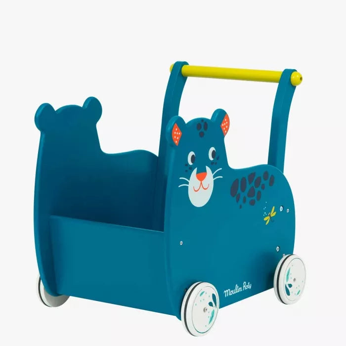 Moulin Roty - dans la jungle - chariot de marche - panthère