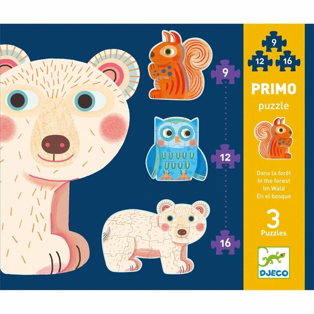 Djeco DJ07143 Primo puzzle dans la forêt - 3 ans+