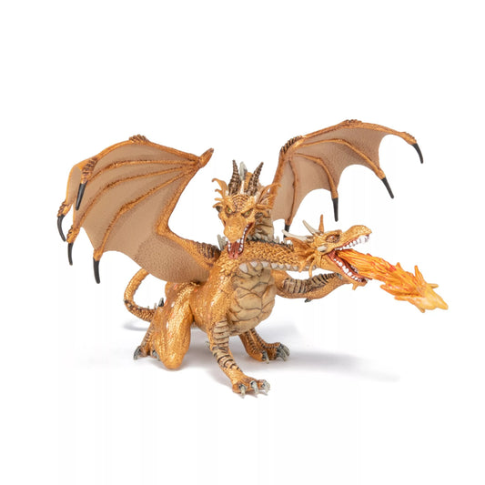 Papo - figurine - Dragon d'or à deux têtes