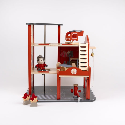 La grande caserne de pompiers et son ami miniature - 2 ans+