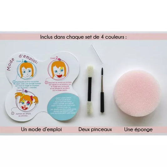 Palette de Maquillage de Fête 4 couleurs x 4 ml - Chevalier et Vampire - halloween - Grim'tout