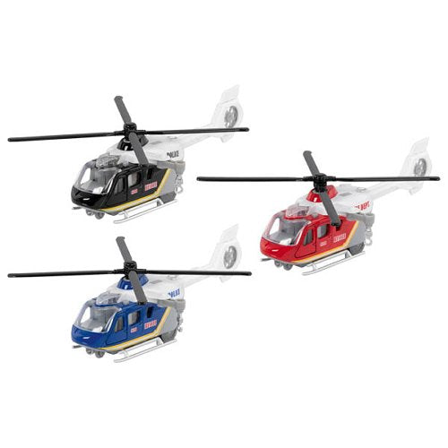 Goki - Hélicoptère avec son - en métal - retrofriction - L= 19 cm