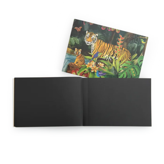 Moulin Roty - Tout autour du monde - carnet de dessin feuilles noires - 3 ans+