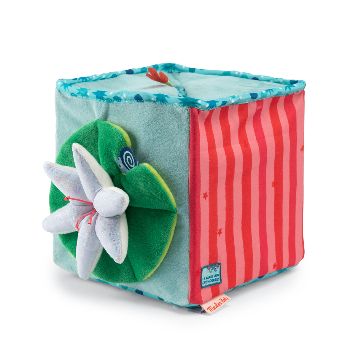 Moulin roty - Grand cube d'activités tissu La mare aux grenouilles - naissance+