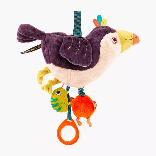 Moulin Roty - Peluche d'activités à suspendre - Pakou le toucan - Dans la jungle 👶3 mois+