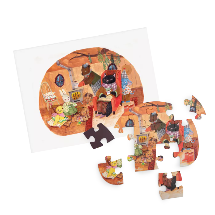 moulin roty Les Minouchkas 4 puzzles Une belle journée (4x12 pièces) - 2 ans +