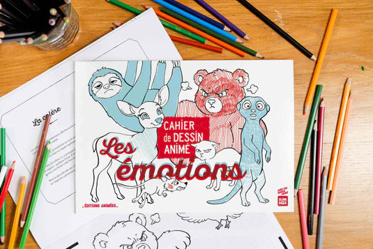 Cahier de dessin animé - blinkbook - les émotions - 3 ans+