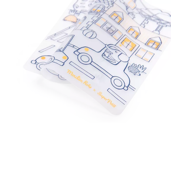 Moulin roty - les popipop - Set en silicone à colorier + 5 feutres