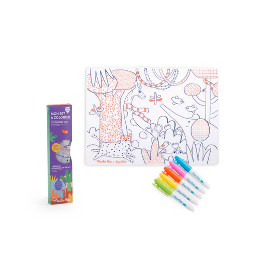Moulin roty les toupitis Set en silicone à colorier + 5 feutres