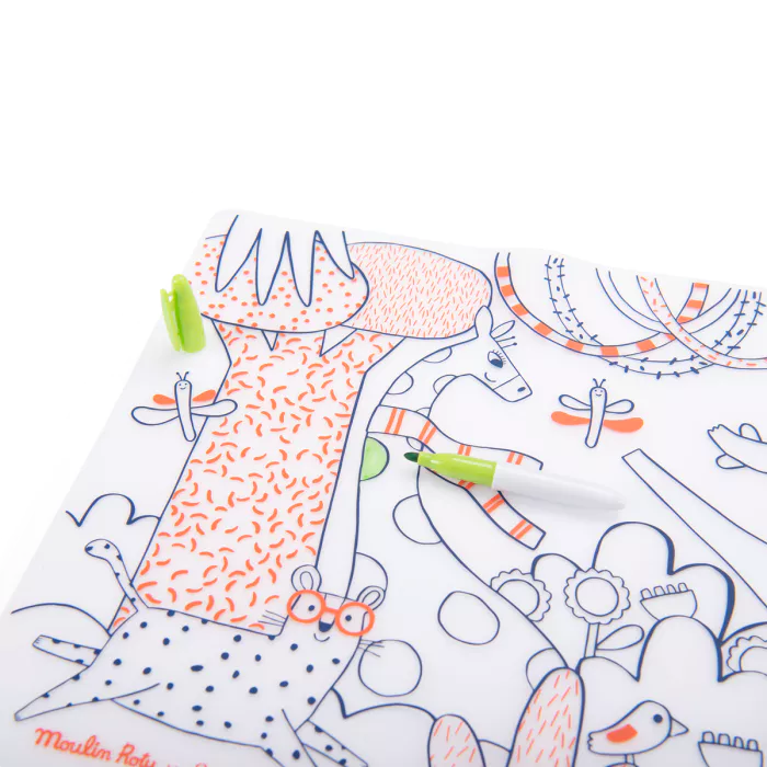 Moulin roty les toupitis Set en silicone à colorier + 5 feutres
