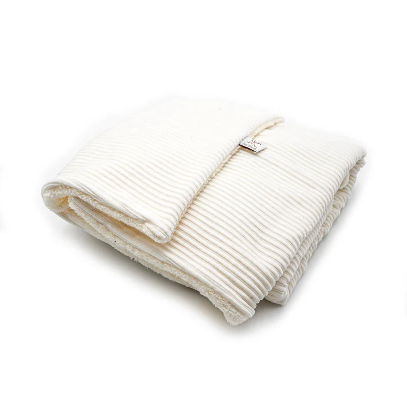 Couverture bébé velours Ecru