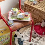 Moulin roty - La Grande Famille - Valise dinette set de thé en métal - 3ans+