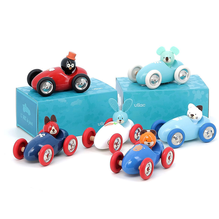 Vilac - Voiture en bois Boizoos, Marcel l'ourson