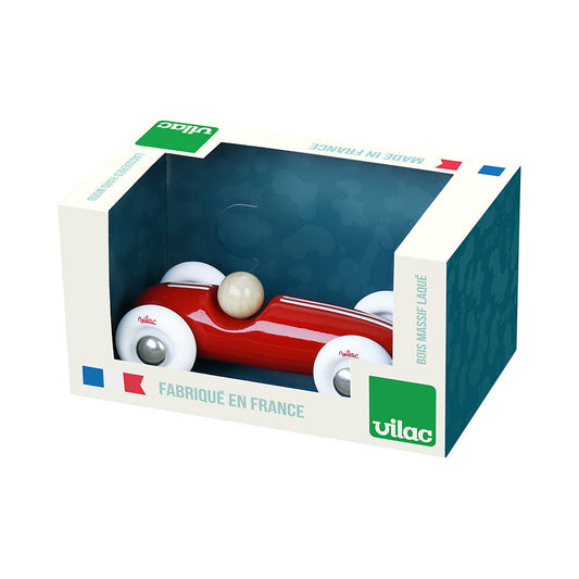 Vilac - Voiture en bois - Grand prix vintage - petit Modèle rouge - 2 ans+