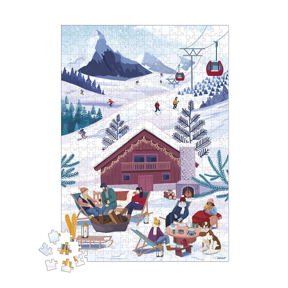 Janod -Puzzle hiver à la montagne - 500 PCS