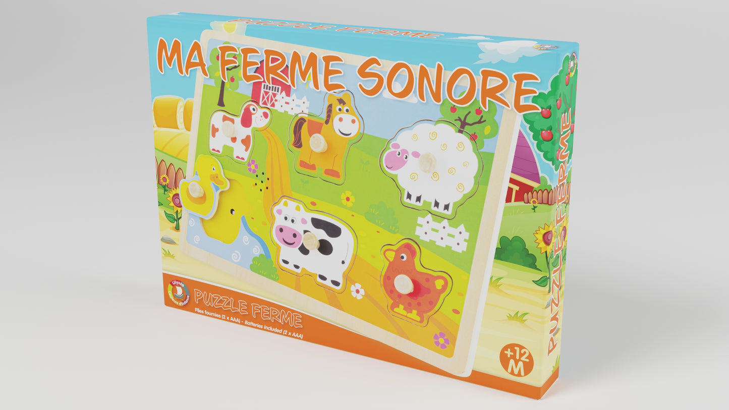 Ulysse - Puzzle sonore 6 pièces - La ferme