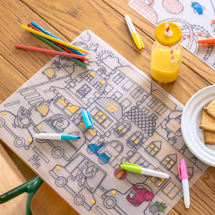 Moulin roty - les popipop - Set en silicone à colorier + 5 feutres