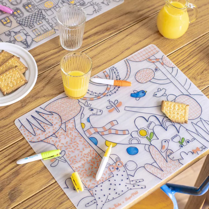 Moulin roty les toupitis Set en silicone à colorier + 5 feutres