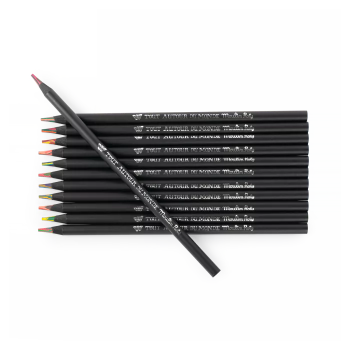 12 crayons de couleur multicolores - Moulin Roty