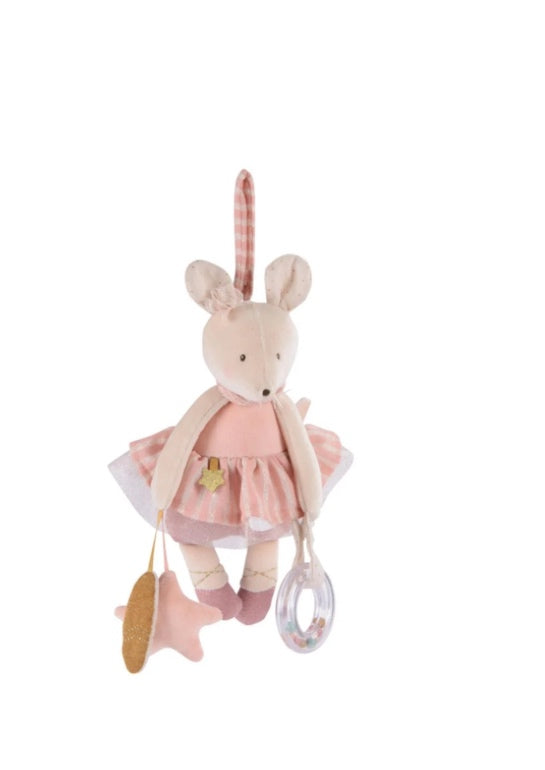 Moulin Roty - Souris d'activités à suspendre - La petite école de danse - Rose/crème