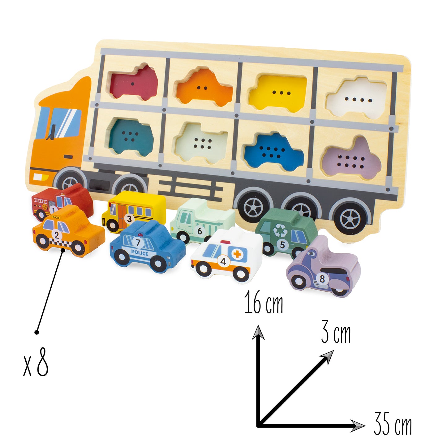 Ulysse - Puzzle camion porte voitures - 8 pièces