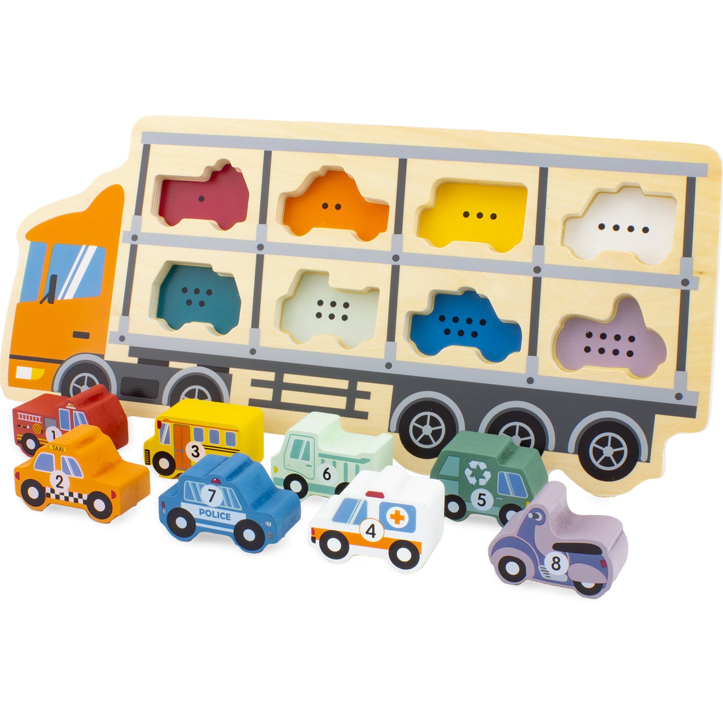 Ulysse - Puzzle camion porte voitures - 8 pièces