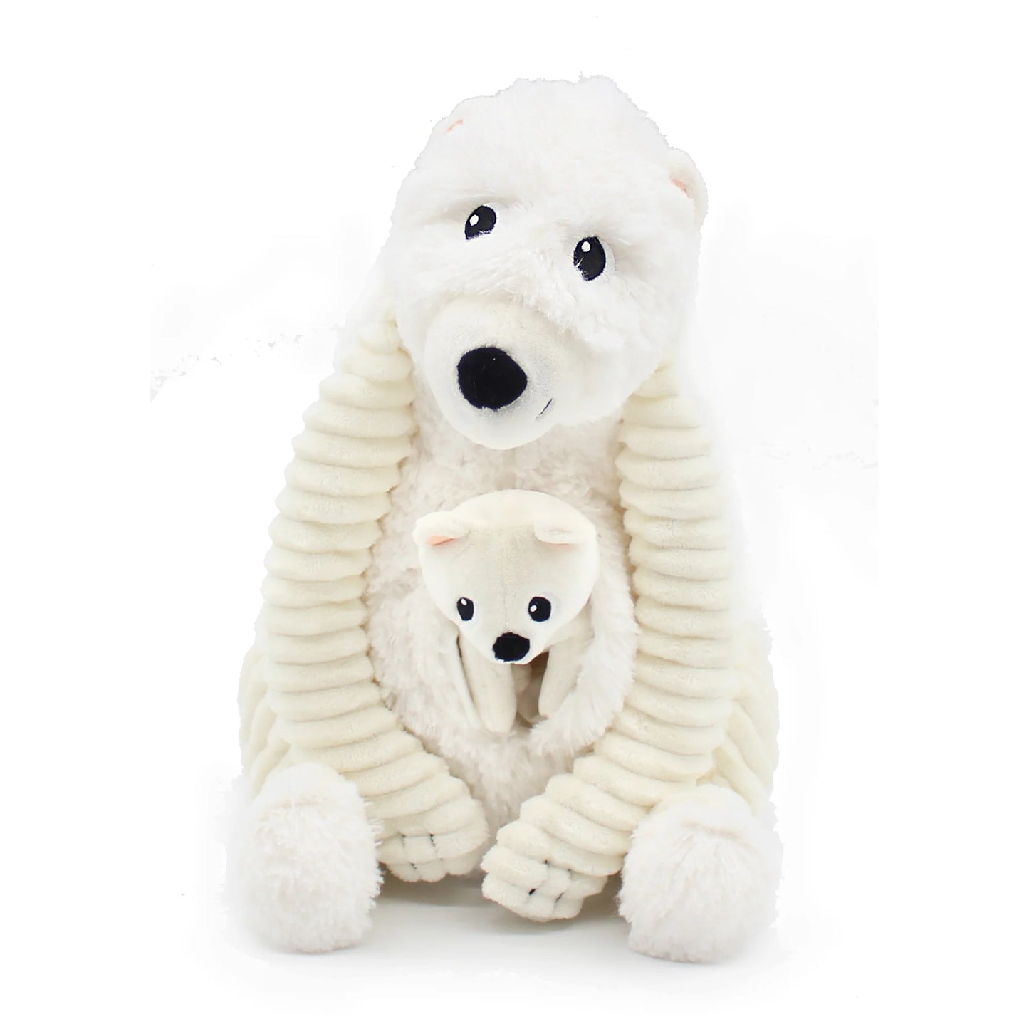 Déglingos - Peluche ours polaire Grobidou maman et son bébé blanc - Les Ptipotos - naissance+