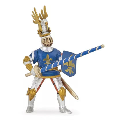Papo - Figurine - Chevalier bleu fleur de lys