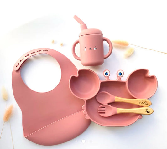 Les petits citrons - Pack repas + bavoir + verre à paille