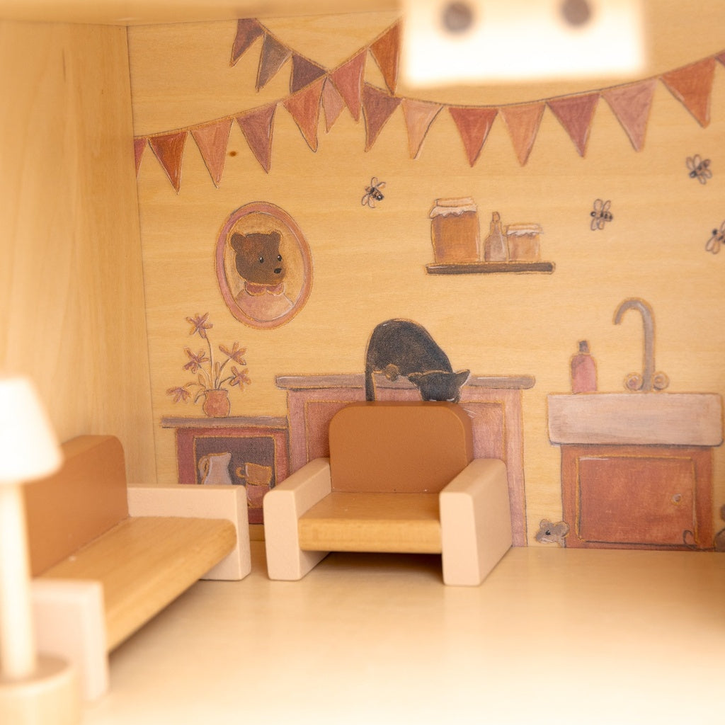 MAISON DE POUPÉES AVEC ÉCUREUILS - 3 ans+