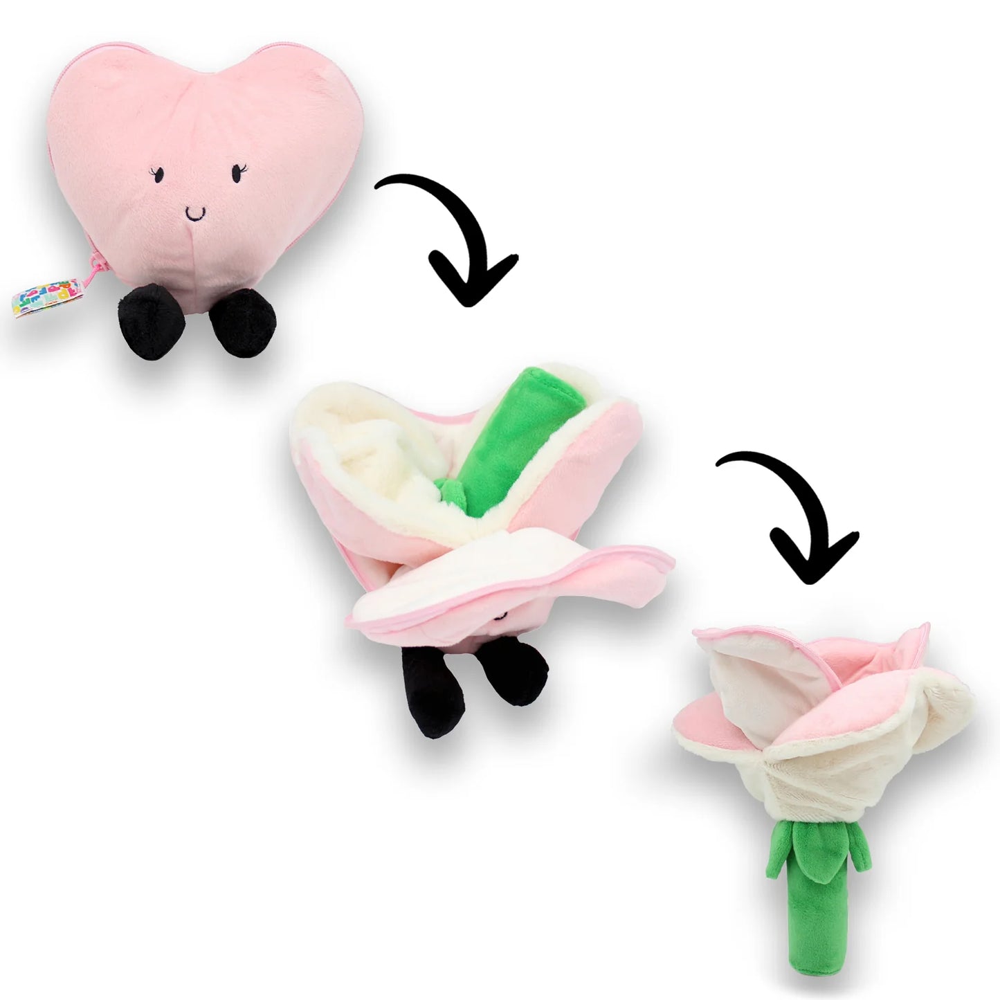Deglingos - Peluche Coeur/Fleur rose - Flipetz - naissance+