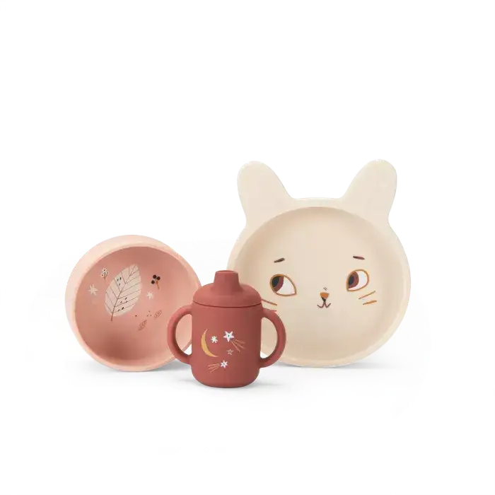 Moulin Roty - Set de vaisselle silicone - Après la pluie