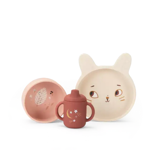 Moulin Roty - Set de vaisselle silicone - Après la pluie