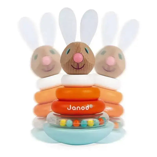 Janod - Lapin empilable en bois - culbuto