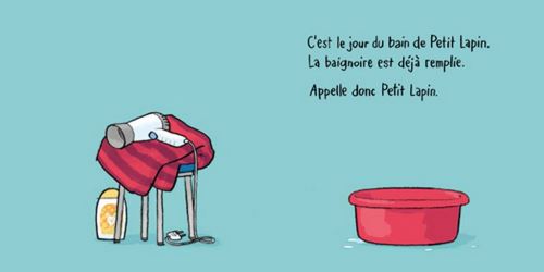 Ecole des loisirs - Au bain petit lapin! - livre cartonné - 1 an+