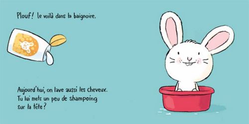 Ecole des loisirs - Au bain petit lapin! - livre cartonné - 1 an+