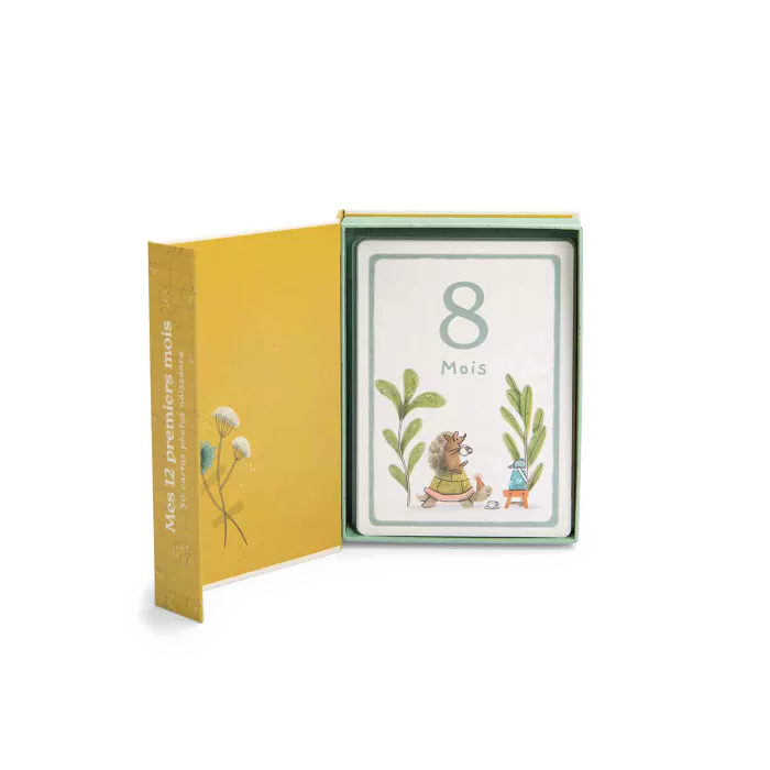 Moulin Roty - trois petits lapins - cartes mes 12 premiers mois -30 cartes
