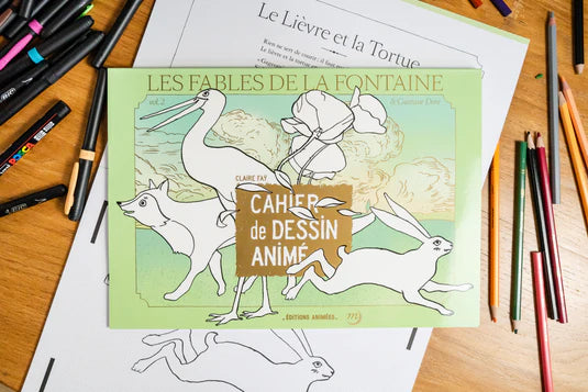 Cahier de dessin animé - les fables de La Fontaine vol2 - 3ans+