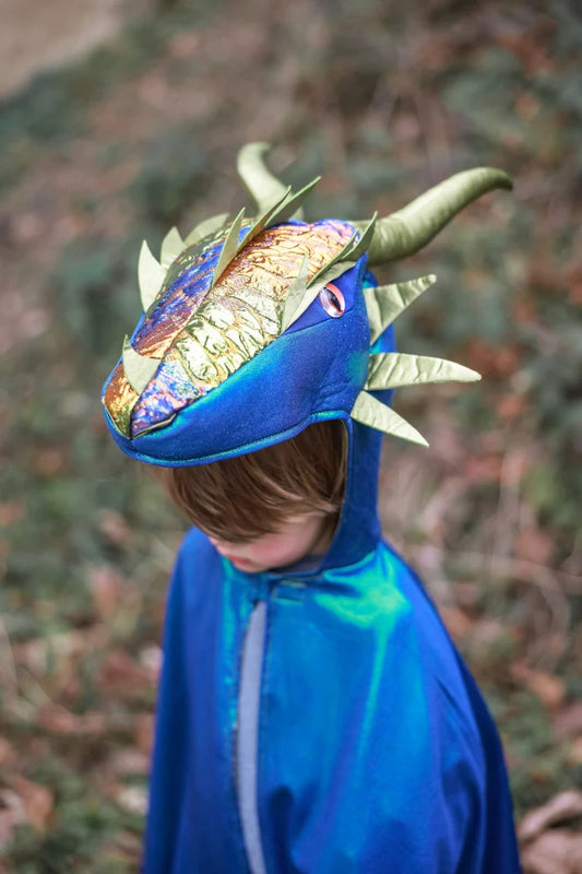 Cape de dragon vert émeraude irisé - halloween - 5-6 ans+