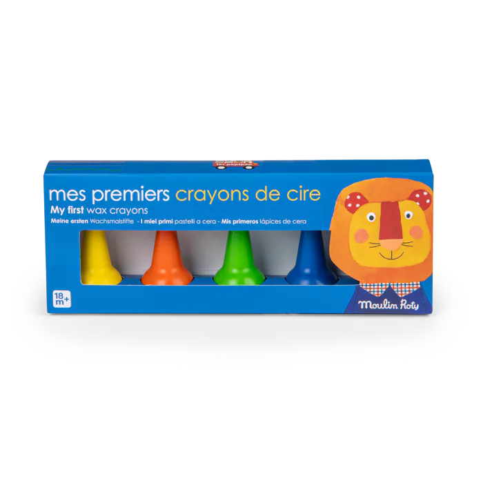  Crayons de cire  pour enfants, 5 pièces, Moulin Roty