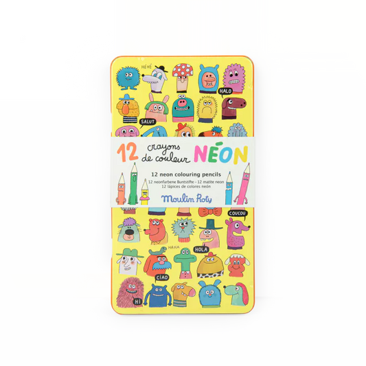  Crayons de couleur fluo pour enfants, 12 pièces, Moulin Roty