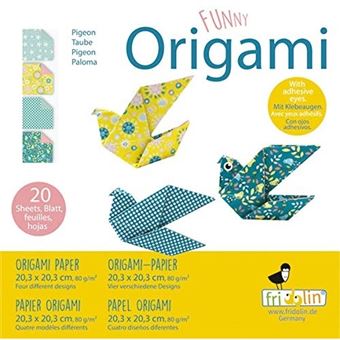 Fridolin origami Pigeon pliant 20 x 20 cm - 20 pièces multicolore - 8 ans+