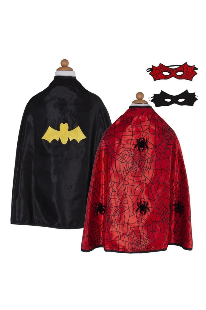 Great Pretenders - Cape réversible Spiderman ou Batman- 3-4 ans