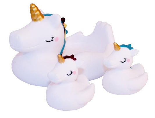 Jouet de bain - famille licorne