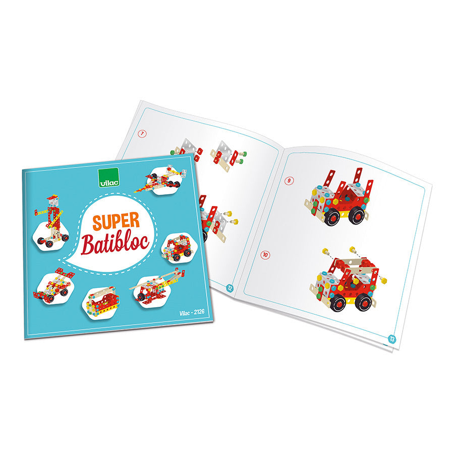 Jeu de construction en bois, coffret Batibloc Super - 4 ans+
